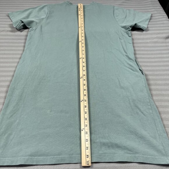 Frank And Oak T-Shirt Dress Womens XL Sage Green Organic Cotton Side Pocket - Picture 10 of 12